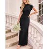 image:imageZESICA Womens Bodycon Knit Short Sleeve Sweater Maxi DressBlack