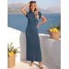 image:imageZESICA Womens Bodycon Knit Short Sleeve Sweater Maxi DressDusty Blue