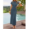 image:imageZESICA Womens Bodycon Knit Short Sleeve Sweater Maxi DressDusty Blue