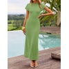 image:imageZESICA Womens Bodycon Knit Short Sleeve Sweater Maxi DressGreen