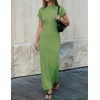 image:imageZESICA Womens Bodycon Knit Short Sleeve Sweater Maxi DressGreen
