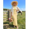 image:imageZESICA Womens Bodycon Knit Short Sleeve Sweater Maxi DressLight Yellow