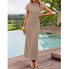 image:imageZESICA Womens Bodycon Knit Short Sleeve Sweater Maxi DressMocha