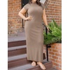 image:imageZESICA Womens Bodycon Knit Short Sleeve Sweater Maxi DressMocha
