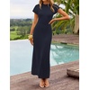 image:imageZESICA Womens Bodycon Knit Short Sleeve Sweater Maxi DressNavy