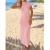 image:imageZESICA Womens Bodycon Knit Short Sleeve Sweater Maxi DressPink