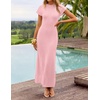 image:imageZESICA Womens Bodycon Knit Short Sleeve Sweater Maxi DressPink