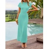 image:imageZESICA Womens Bodycon Knit Short Sleeve Sweater Maxi DressSage
