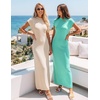 image:imageZESICA Womens Bodycon Knit Short Sleeve Sweater Maxi DressSage