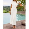 image:imageZESICA Womens Bodycon Knit Short Sleeve Sweater Maxi DressWhite
