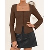 image:imageZESICA Womens Business Casual Fitted Blazers Office OutfitsBrown