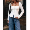 image:imageZESICA Womens Business Casual Fitted Blazers Office OutfitsCream