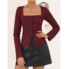 image:imageZESICA Womens Business Casual Fitted Blazers Office OutfitsWine