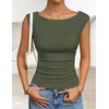 image:imageZESICA Womens Cute Summer Tops 2026 Going Out Tank TopArmygreen