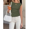 image:imageZESICA Womens Cute Summer Tops 2026 Going Out Tank TopArmygreen