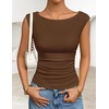 image:imageZESICA Womens Cute Summer Tops 2026 Going Out Tank TopCoffee