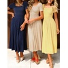 image:imageZESICA Womens Elegant Pleated Wedding Guest Midi Sweater DressApricot