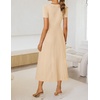 image:imageZESICA Womens Elegant Pleated Wedding Guest Midi Sweater DressApricot