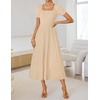 image:imageZESICA Womens Elegant Pleated Wedding Guest Midi Sweater DressApricot