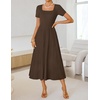 image:imageZESICA Womens Elegant Pleated Wedding Guest Midi Sweater DressBrown