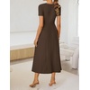 image:imageZESICA Womens Elegant Pleated Wedding Guest Midi Sweater DressBrown