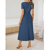image:imageZESICA Womens Elegant Pleated Wedding Guest Midi Sweater DressDusty Blue