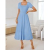 image:imageZESICA Womens Elegant Pleated Wedding Guest Midi Sweater DressLight Blue