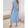 image:imageZESICA Womens Elegant Pleated Wedding Guest Midi Sweater DressLight Blue