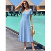 image:imageZESICA Womens Elegant Pleated Wedding Guest Midi Sweater DressLight Blue