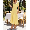 image:imageZESICA Womens Elegant Pleated Wedding Guest Midi Sweater DressLight Yellow