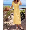 image:imageZESICA Womens Elegant Pleated Wedding Guest Midi Sweater DressLight Yellow
