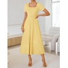 image:imageZESICA Womens Elegant Pleated Wedding Guest Midi Sweater DressLight Yellow