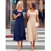 image:imageZESICA Womens Elegant Pleated Wedding Guest Midi Sweater DressNavy