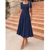 image:imageZESICA Womens Elegant Pleated Wedding Guest Midi Sweater DressNavy