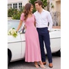image:imageZESICA Womens Elegant Pleated Wedding Guest Midi Sweater DressPink
