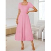 image:imageZESICA Womens Elegant Pleated Wedding Guest Midi Sweater DressPink