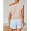 image:imageZESICA Womens Floral Off Shoulder Short Sleeve Sweater VestAlmond