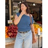 image:imageZESICA Womens Floral Off Shoulder Short Sleeve Sweater VestDustyblue