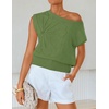 image:imageZESICA Womens Floral Off Shoulder Short Sleeve Sweater VestGreen