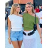 image:imageZESICA Womens Floral Off Shoulder Short Sleeve Sweater VestGreen