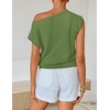 image:imageZESICA Womens Floral Off Shoulder Short Sleeve Sweater VestGreen