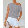 image:imageZESICA Womens Floral Off Shoulder Short Sleeve Sweater VestGrey