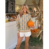 image:imageZESICA Womens Long Sleeve Crewneck Printed Knitted SweatersApricot