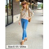 image:imageZESICA Womens Long Sleeve Crewneck Printed Knitted SweatersApricot