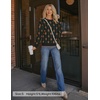 image:imageZESICA Womens Long Sleeve Crewneck Printed Knitted SweatersBlack