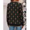 image:imageZESICA Womens Long Sleeve Crewneck Printed Knitted SweatersBlack