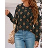 image:imageZESICA Womens Long Sleeve Crewneck Printed Knitted SweatersBlack