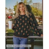 image:imageZESICA Womens Long Sleeve Crewneck Printed Knitted SweatersBlack