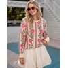image:imageZESICA Womens Long Sleeve Crewneck Printed Knitted SweatersBlush