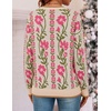 image:imageZESICA Womens Long Sleeve Crewneck Printed Knitted SweatersBlush